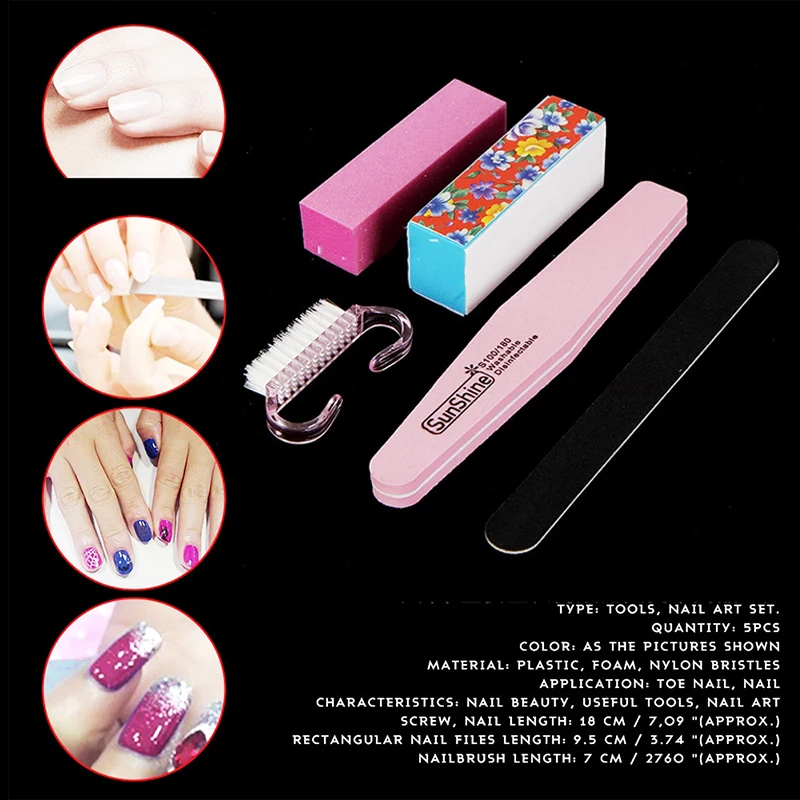 

Nail Files 100\180 Nail Sanding Buffer Professional Nail Files Makeup Manicure Pedicure Set Nail Brushes Tool Extension Set