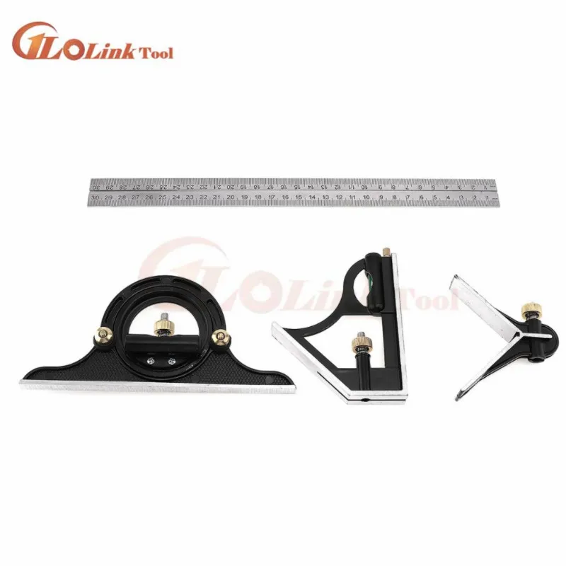 300MM professional carpenter tools Combination Square Angle Ruler Stainless Steel protractor Multi-function Measuring Tool carpenter measuring tool angle measuring tool woodworking measuring tool