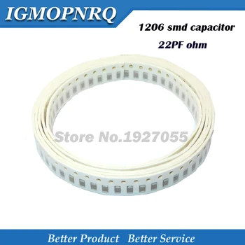 

100pcs 1206 22PF 22p smd capacitor NPO Error 5% 50V 1206 22P smd capacitor new