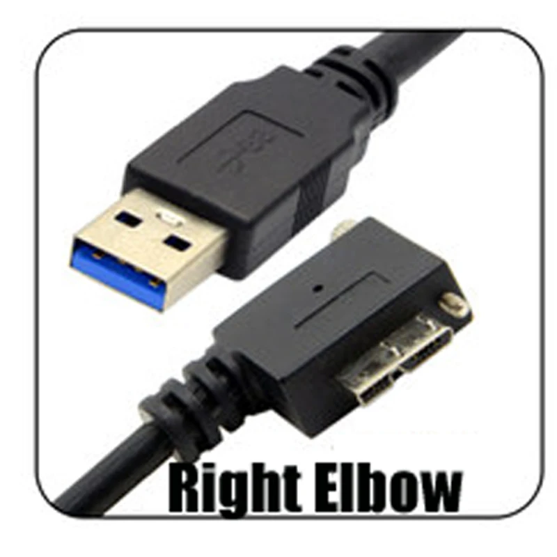 Промышленная камера 1 м 3 м 5 м USB3.0 A к Micro USB B 28AWG 9Pin разъем провода Экранирование Удлинитель силовой кабель Линия передачи данных - Цвет: Right Elbow