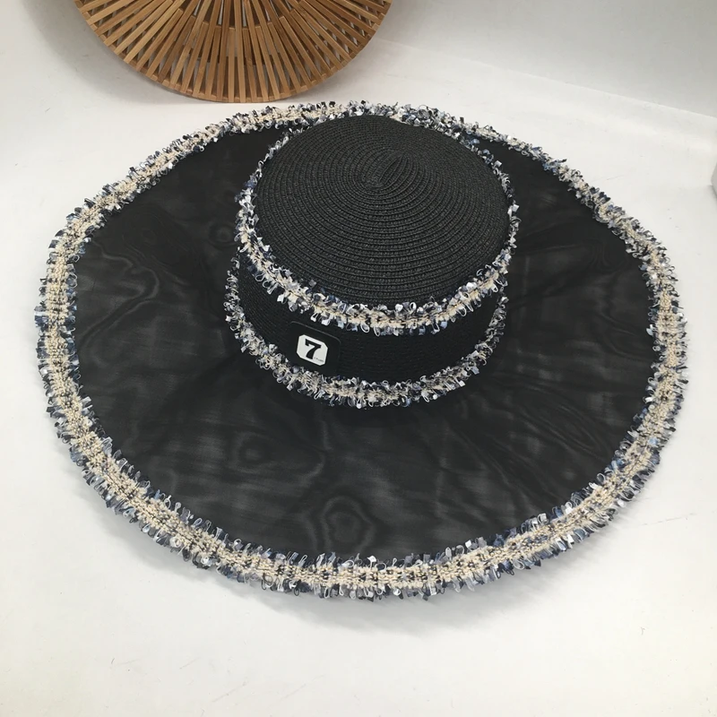 

Spring and summer new sunscre sun hats hat children seaside resort tides British socialite fashion hat lace