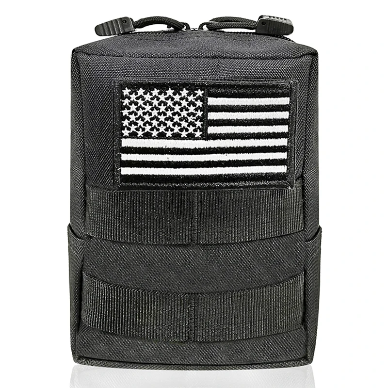 

Практичная тактическая маленькая сумка EDC Molle с нашивкой в виде флага США, компактная Водонепроницаемая армейская Военная тактическая поясная сумка