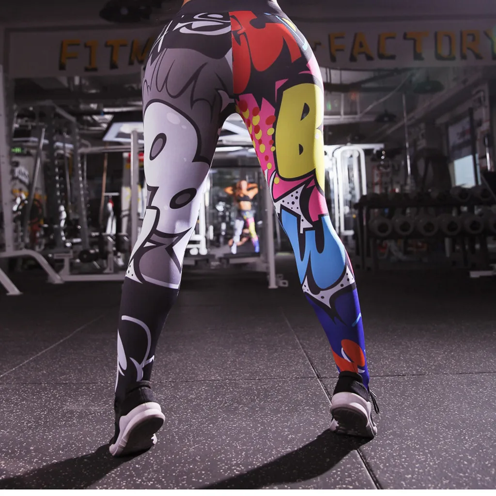 Голографические цветные тренировочные женские Леггинсы для йоги с 3D графическим принтом, спортивные брюки, женские бесшовные штаны для упражнений# LR2