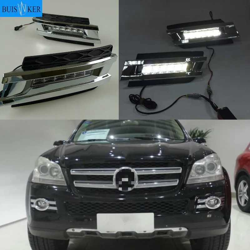 

1 set For Mercedes Benz W164 GL320 GL350 GL450 2006-2009 LED DRL Daytime Running Lights With ABS fog lamps Cover