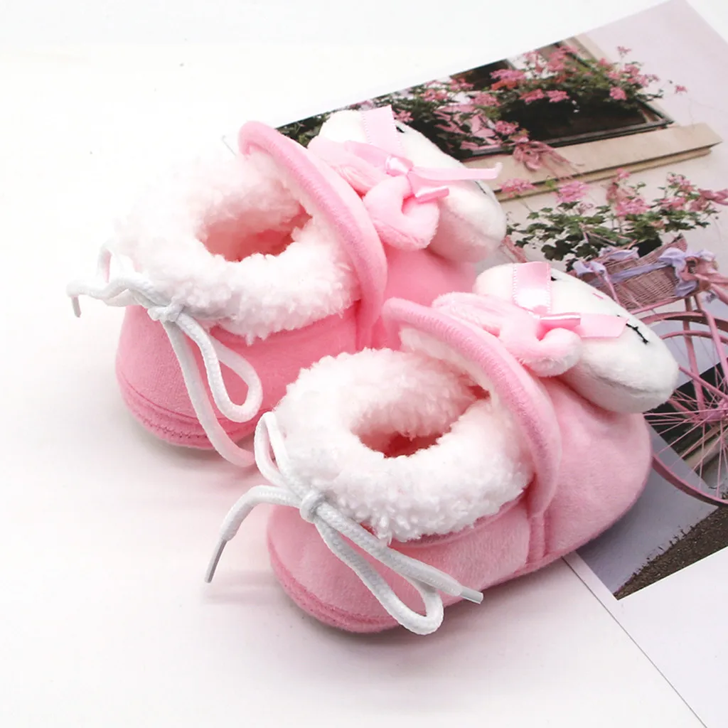 SAGACE Newborn Slippers Baby Cute Rabbit Winter Warm Plush Home Shoes Unisex Slippers Prewalker Baby Girl Warm Shoes Baby