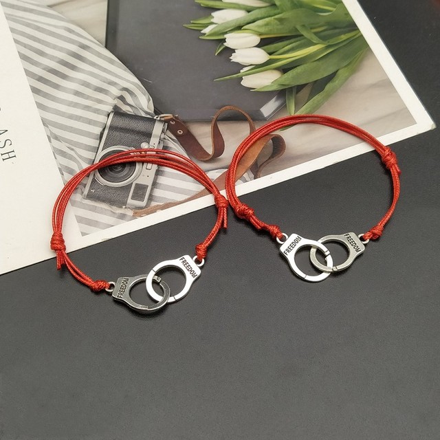 pcs Handcuff Bracelet Set BBF Adjustable Rope  Bracelet for Women Men Friendship Couple Bracelets Matching Bracelets