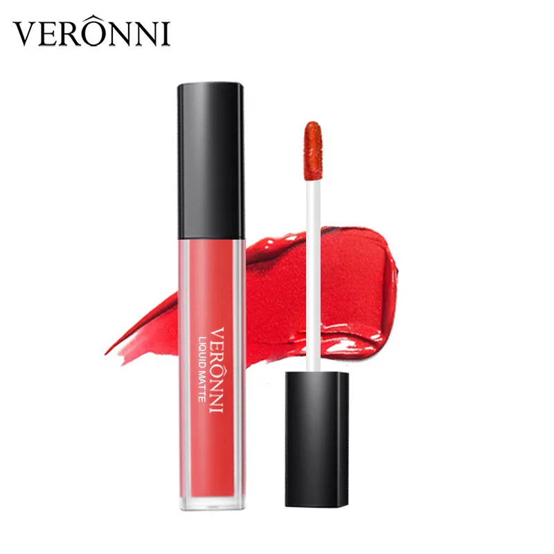 

VERONNI Square Tube 12 Color Matte Lip Gloss Lasting Non-contact Cup Non-fading Liquid Lipstick Glaze помада