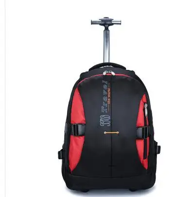 Рюкзак на колесиках для путешествий с каютами, Большой Вместительный рюкзак на колесиках, мужская сумка на колесиках, сумки на колесиках для ноутбука, багажные сумки на колесиках - Цвет: red 21 inch