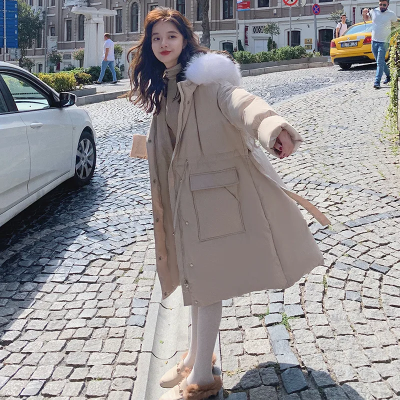

Hot Selling Main Push! Drawstring Waist Hugging Mid-length over-the-Knee Thick Cotton-padded Clothes zhe bao 007-703-p180 Price