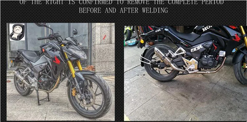 Мотоцикл для Honda CB190F Глушитель выхлопная средняя труба набор из нержавеющей стали выхлопная труба