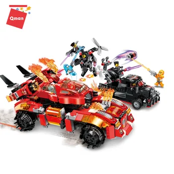 

QMAN City Vehicle Series Building Blocks set Creator Haoyan Bombing Chariot Mobility Mobile Base model bricks DIY kids toys gift