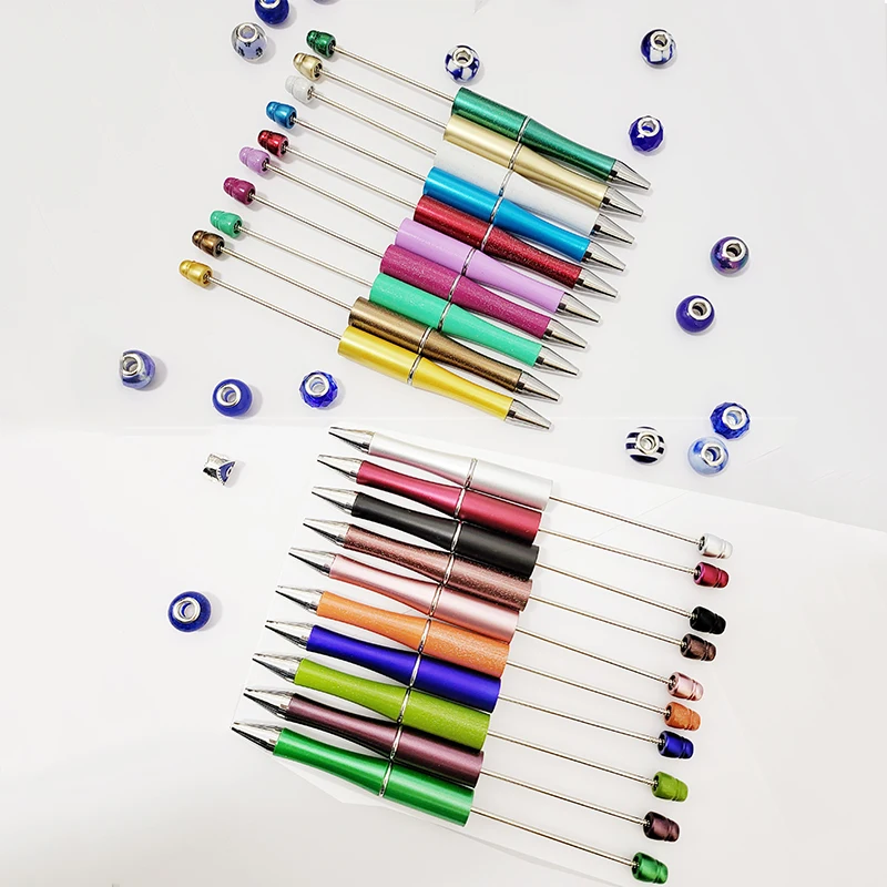 10pcs Beaded Ballpoint Pens Creative DIY Ballpoint Pen Student Stationery Gift Office School Supplies Stationery Stylo Kawaii 10 colors ballpoint pen kawaii stationery cute pens novelty cute kawaii pen student writing gel pens learning office supplies