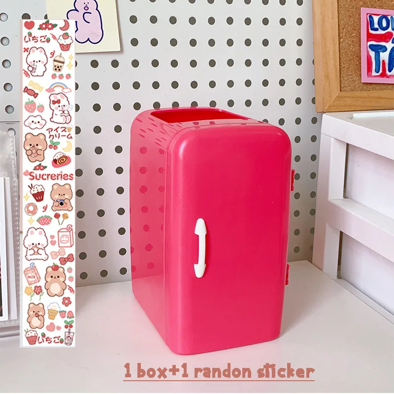 red with sticker