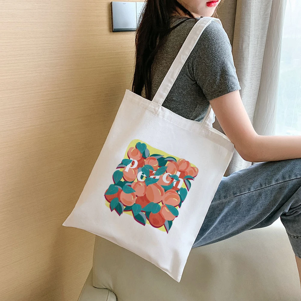 Fashion Women Shopping Bag Peach Milk Strawberry Aesthetic Print Student  Book Canvas Bags Reusable Shopper Japanese Kawaii Eco|Shopping Bags| -  AliExpress