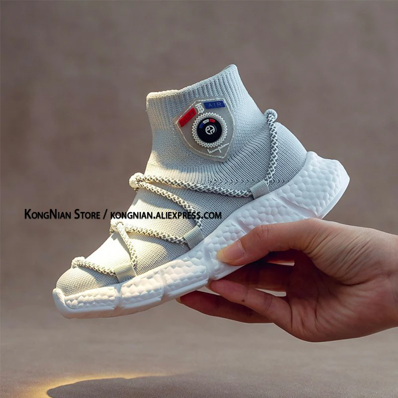

Solid color children's socks shoes 2020 spring autumn fashion casual kids sneakers boys and girls baby knitted breathable shoes