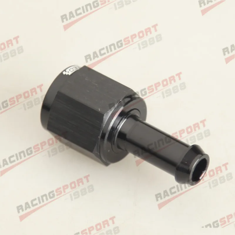 Straight 6AN AN6 AN-6 Female to 5/16" (8mm) Barb hose Adapter Fitting Black