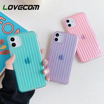 

LOVECOM Internal Stripe Phone Case For iPhone 11 Pro Max XR XS Max 7 8 Plus X Glitter Candy Shockproof Soft Back Cover Coque