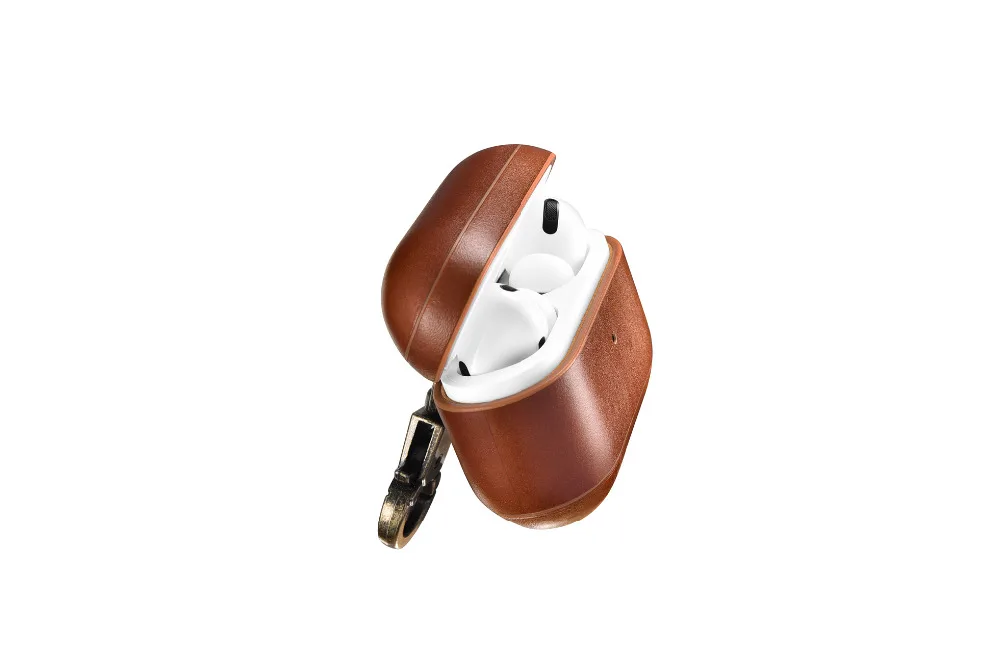 ICARER бренд ретро кожаный чехол для Airpods Pro полная защита противоударный роскошный Geniune кожаный чехол с крючком