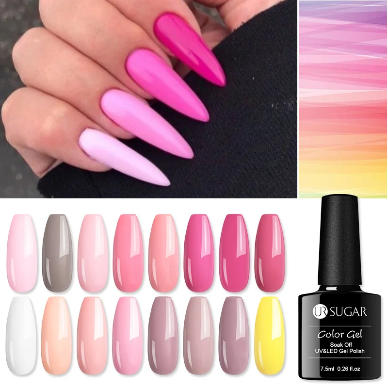 UR SUGAR 7.5ml Pink Series Gel Nail Polish Semi Permanent UV Gel ...