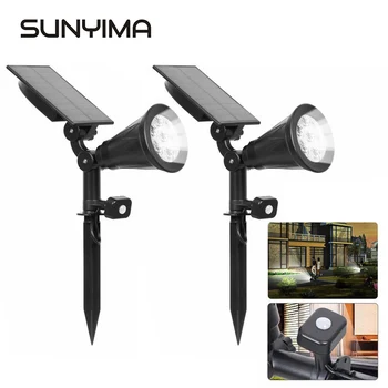 

SUNYIMA 2Pcs Color Changing Solar Landscape Lights Waterproof Solar Spotlights Adjustable Wall Light Garden Lights for Outdoor