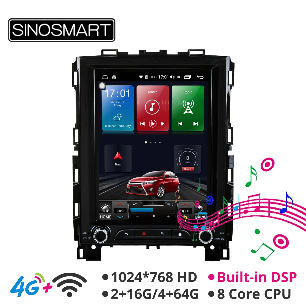 

Sinosmart Android 8.1Tesla style Vertical HD screen car gps radio navigation player for Renault Megane 4 Koleos 2017 2018 2019