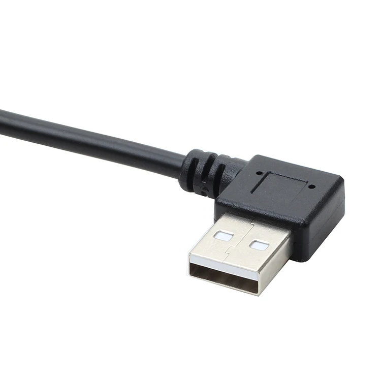 Двойной локоть мини USB мужчина к USB Мужской адаптер кабель T Порт двойной левый изгиб мини штекер к USB-A Мужской кабель для передачи данных