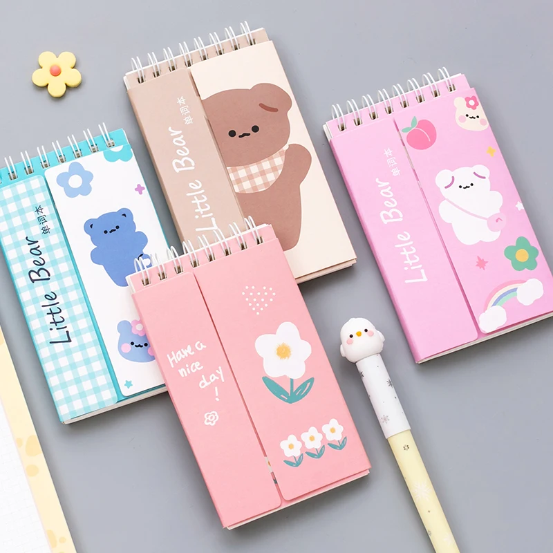 

1pc creative stationery language learnin wordbook memo sticker portable coil notebook school mini writing pocket book memo sheet