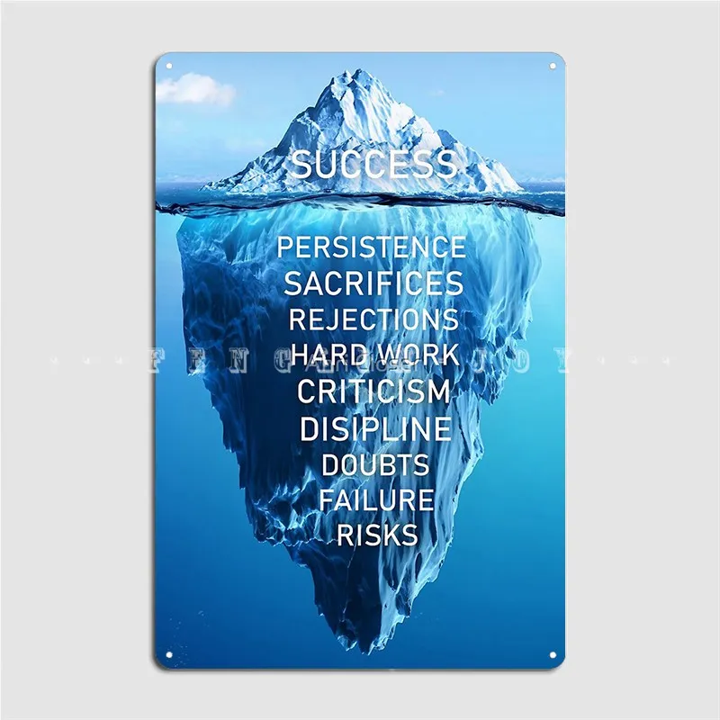

Success Motivation Metal Sign Club Cinema Funny Wall Decor Tin Sign Poster