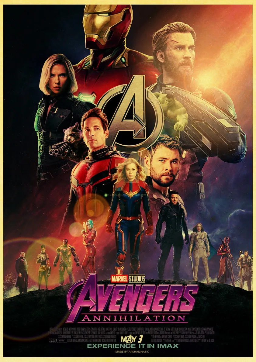 Ретро плакат Мстители Endgame 4 плакат для кафе украшение для детской крафт-бумаги стикер на стену художественная живопись