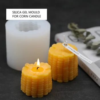

3D Sweet Corn Candle Mould Simulation Food Silicone Mould Scented Candle DIY Material Baking Mould Handmadecake Soap Mold