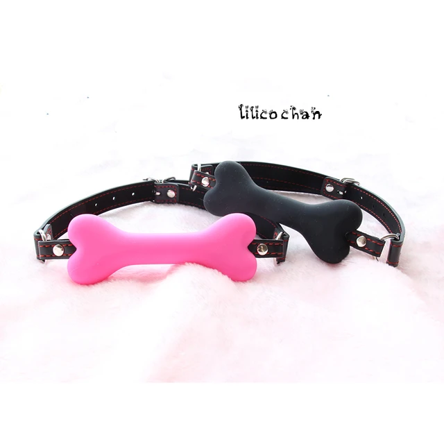 Lilicochan Sexy PU Leather Buckle Straps Silicone Dog Bone oral fixation Mouth Gag for couple Slave BDSM Toys adult games mujer 5