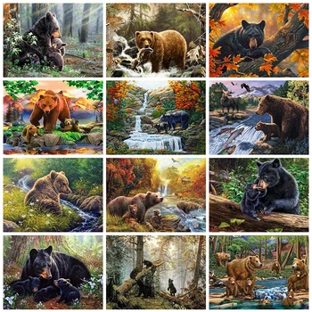 

Evershine 5D Diamond Embroidery Bear Cross Stitch Full Square Mosaic Animals Picture Of Rhinestones Crafts Kit Diamond Art