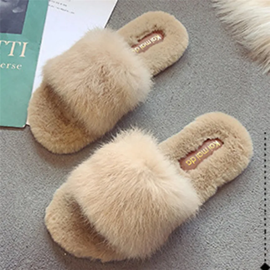 

Plush Winter Female Solid Cotton slippers Slip on Warm New Non-Slip Flats Bedroom Soft Female 2019 Autumn Winter House Shoes 70