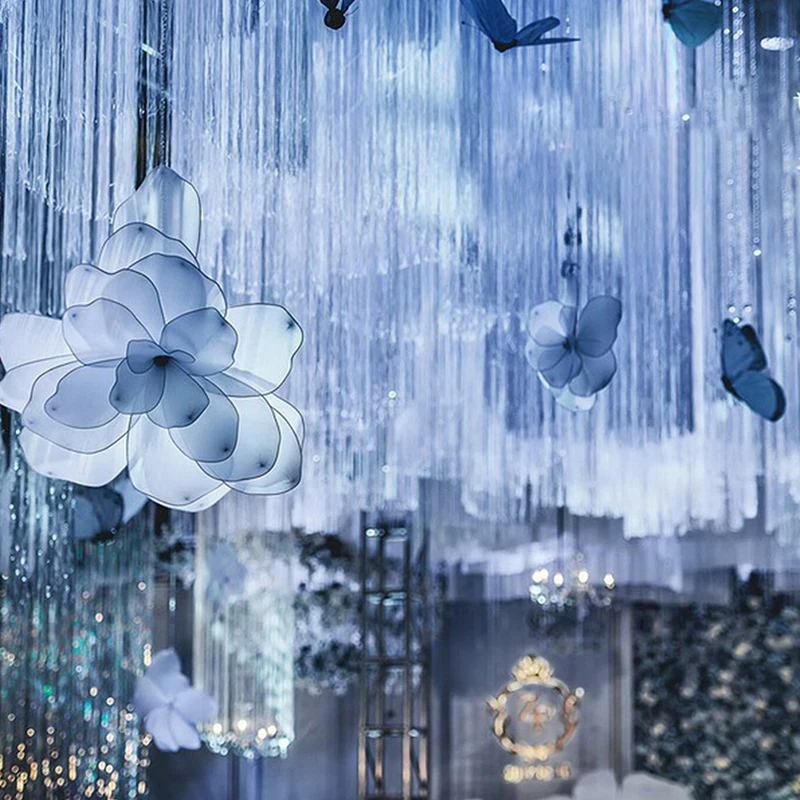 Decoración de escenario de boda; сиреневого цвета Йерро forjado flor de Lis Лазо Leadstage cumpleaños fiesta decoración anillo регулируемые гирлянда