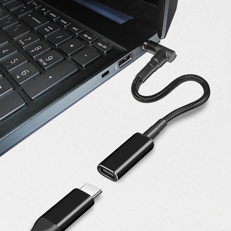 100W USB Type C Fast Charging Cable Type C to 4.5x3.0mm Plug Converter Dc Power Adapter Connector for Hp Pavilion Envy Elitebook — view 3