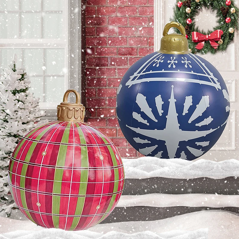 60cm Pvc Christmas Inflatable Toys Outdoor Large Christmas Ball 60cm