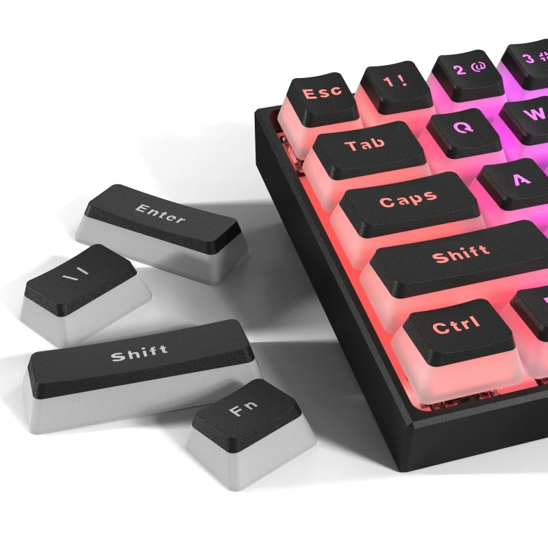 Type-C RGB LED Double Skin Milk Wired Mechanical Keyboard Mini Gaming Keyboard 61 Keys Gateron Switchs for PC Mac