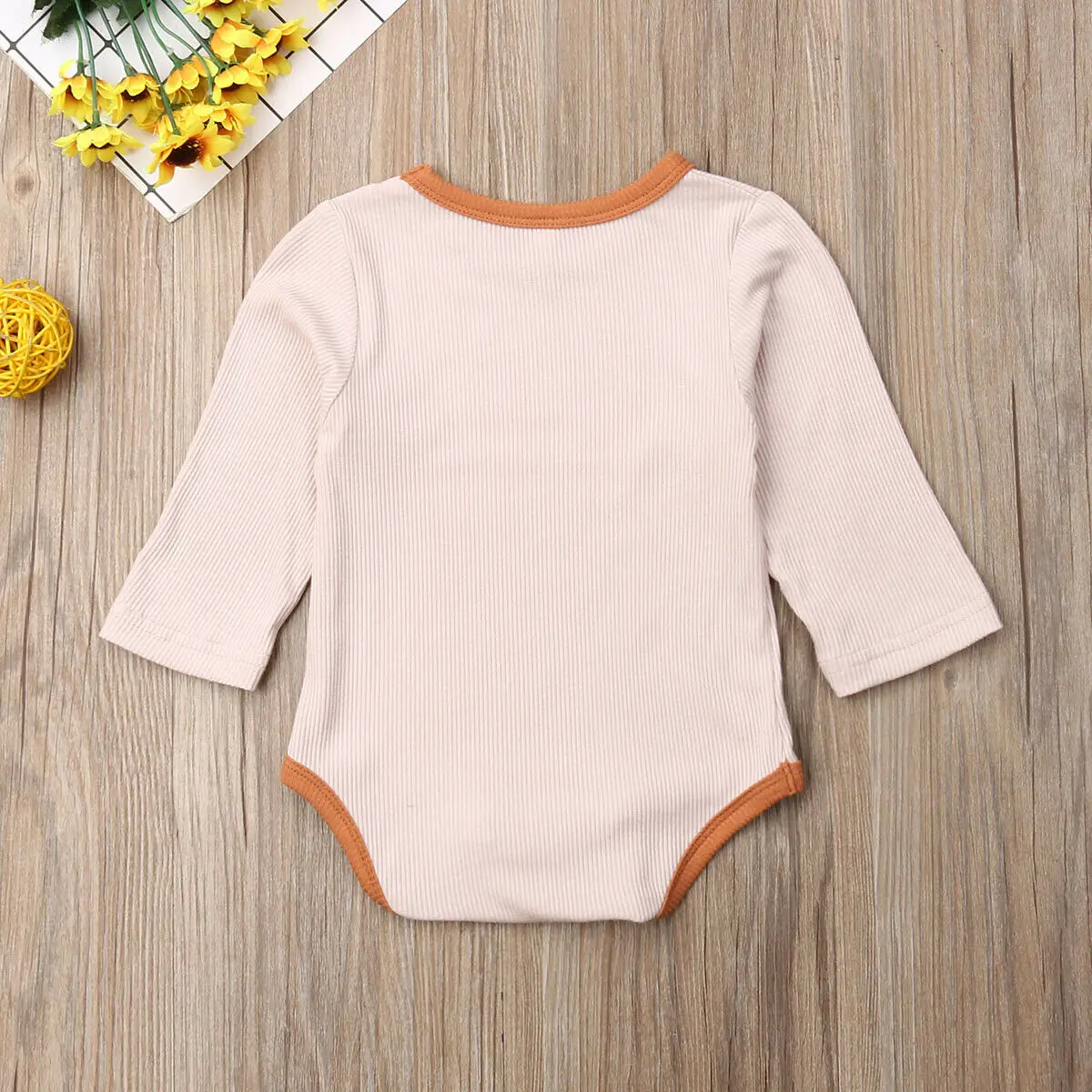 Одноцветный хлопковый комбинезон-боди для игр с длинными рукавами для новорожденных мальчиков и девочек от 0 до 18 месяцев летняя одежда