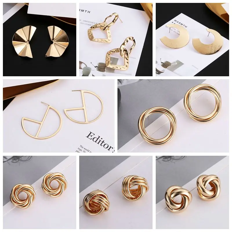 

Canner New Fashion Classic Gold Color Twisted Love Knot Stud Earrings For Women Simple Geometric Earring Wedding Bridal Jewelry
