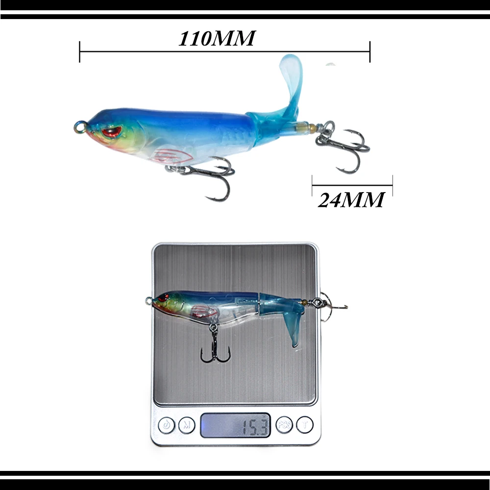 110 мм 15,3 г Whopper жесткий Поппер плавающая приманка с уникальным вращающимся мягким хвостом искусственная приманка для рыбалки