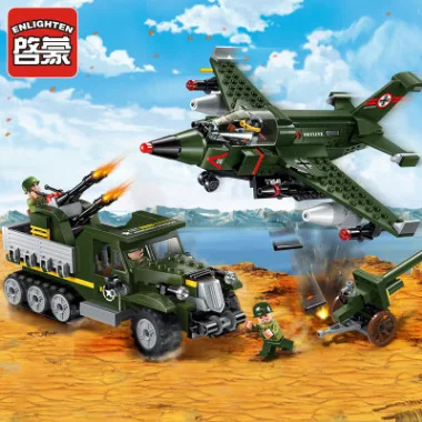 

ENLIGHTEN New Products Air Large Duel Military Armoured Car Tank Children'S Educational Assembled Building Blocks Toy Model 1710