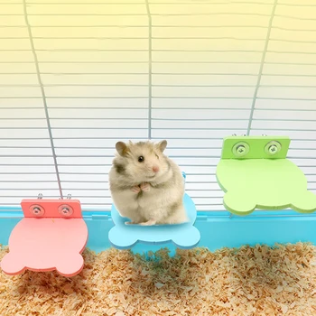 

1 Hamster Platform Perch Pet Parrot Rack Toy Small Animal Squirrel Springboard Cage Accessories Double Screw Springboard