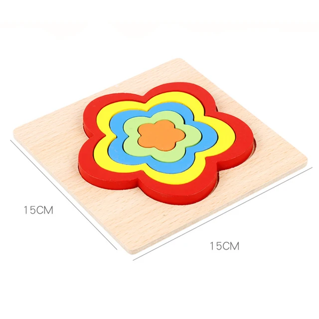 Kids Montessori Toy Children Shape Puzzle Educational Wooden Toys Size Shape Match Jigsaw Puzzle Board Learning Toys For Babies 4