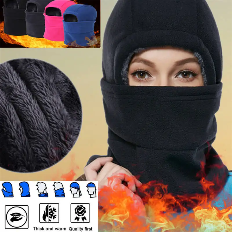 

Thermal Fleece Balaclava Hat Hooded Neck Warmer Cycling Face Mask Outdoor Winter Skiing Sport Face Mask Men Cycling Masked cap