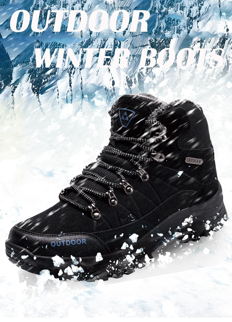 Супер теплые мужские зимние ботинки качественные Замшевые мужские ботинки меховые плюшевые зимние Ботинки Зимняя обувь для мужчин уличные ботинки