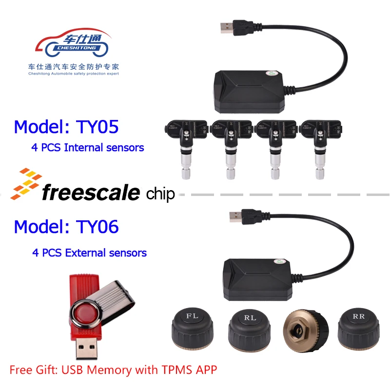 Система контроля давления в шинах TPMS монитор с подключением к USB на Android/система