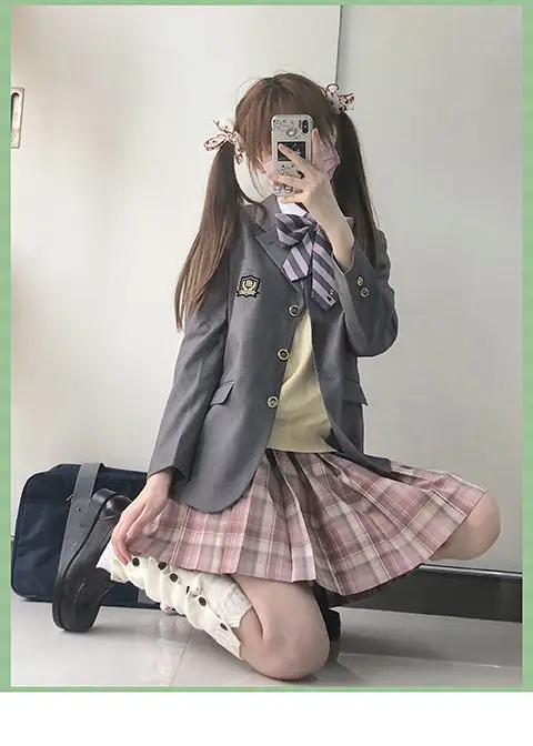 outono novo jk uniforme blazer escola japonesa estilo colégio manga longa cinza terno jaqueta feminino