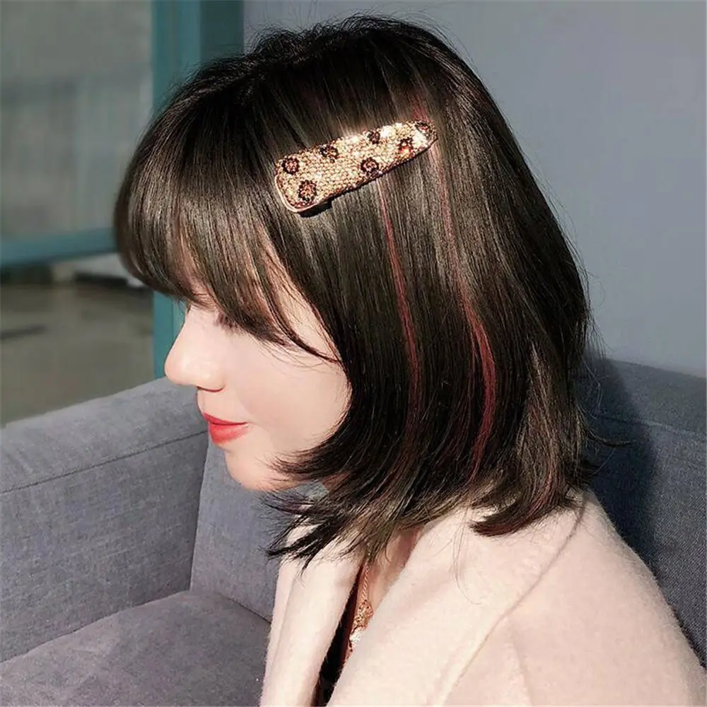 Women Shinning Crystal Leopard Print Hairpins Ladies Lovely Hair Clips Girls BB Clips Barrettes Girl Hair Accessories Gift - Цвет: 8