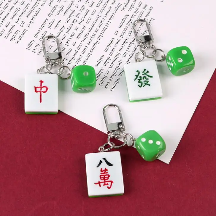 Китайский ретро брелок маджонг защитный набор кулон персональный с игральной