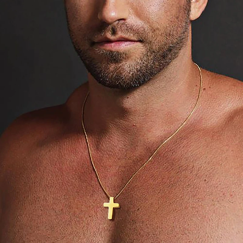 Small cross mens necklace Clearance